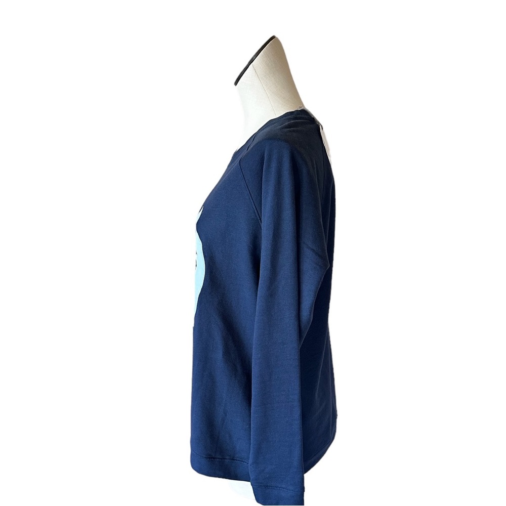 NWT Monica + Andy Crewneck Embroidered Whale Patch Sweatshirt Large - Picture 4 of 11
